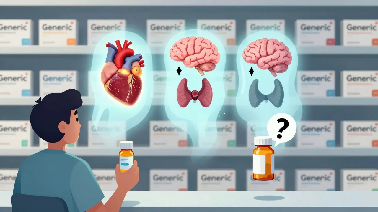 A patient with floating organs reacting differently to three generic drug versions.