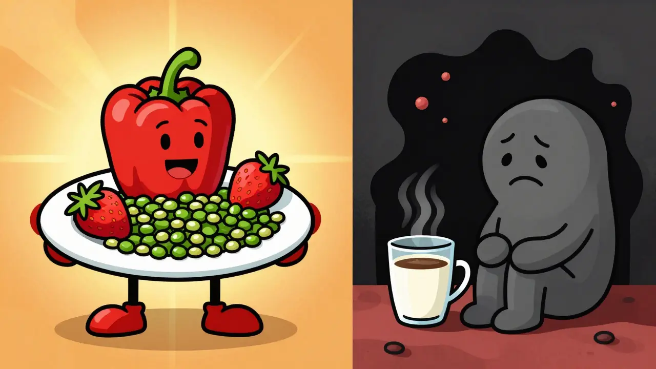 Fruits boost iron while coffee and milk block it