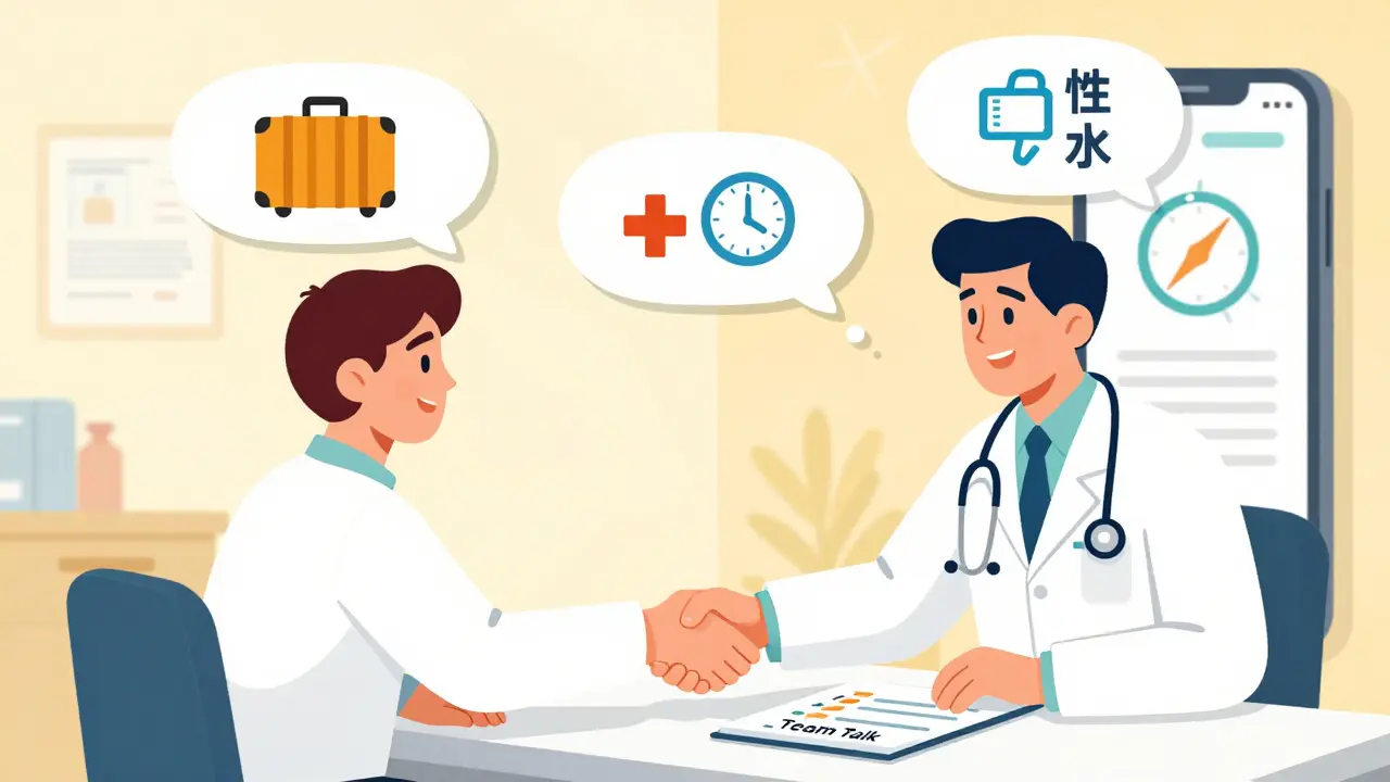 Doctor and patient engaging in shared decision-making process with lifestyle considerations.