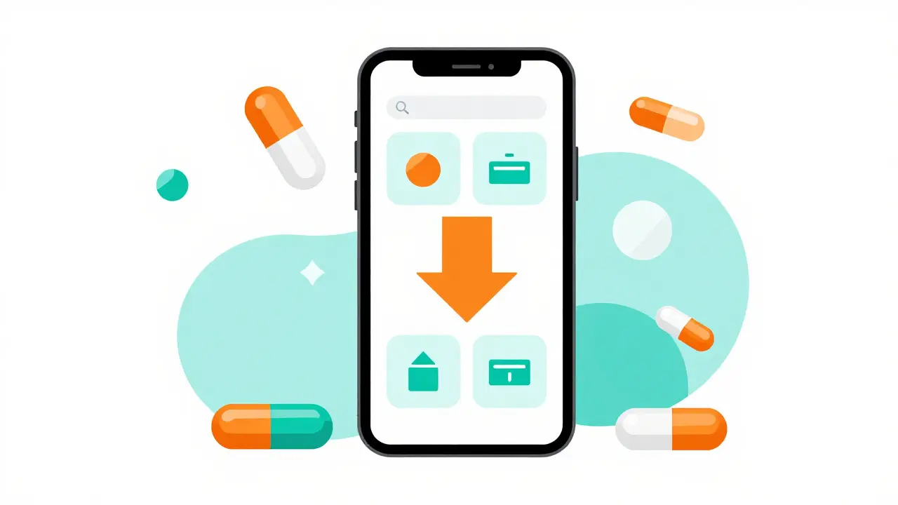 Smartphone showing discount coupons for medicine savings